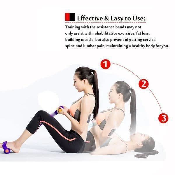 Multi-functional Pedal Resistance Band Trainer – Portable Foot Pedal Fitness Equipment Home Gym Full Body Workout Machine, Exercise Sit-ups, Yoga, Abdominal Training